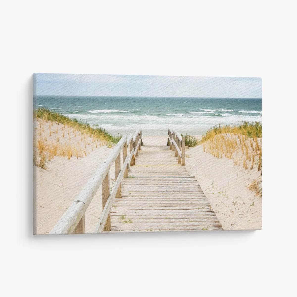 Obraz na płótnie drewniany pomost prowadzący na plażę, Sylt – Wallissimo® Obraz na płótnie drewniany pomost prowadzący na plażę, Sylt – Wallissimo®