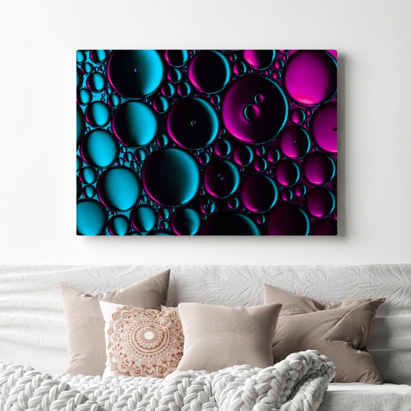 Obraz na płótnie turkusowo-magenta wzór bąbelków
