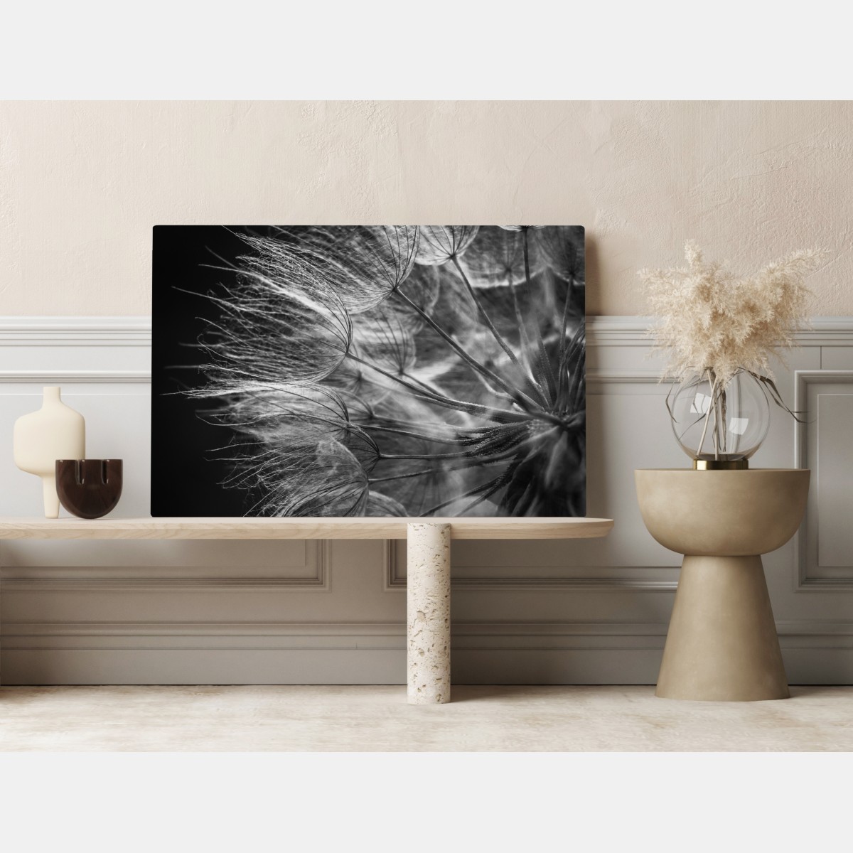 Obraz na płótnie delikatny puch dmuchawca w monochromie – Wallissimo® Obraz na płótnie delikatny puch dmuchawca w monochromie – Wallissimo®