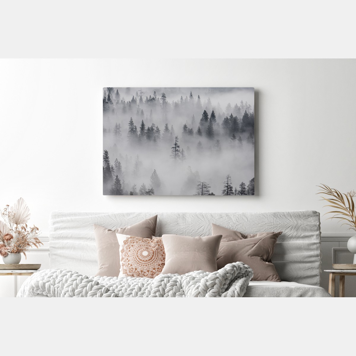 Obraz na płótnie mglisty las sosnowy – Wallissimo® Obraz na płótnie mglisty las sosnowy – Wallissimo®