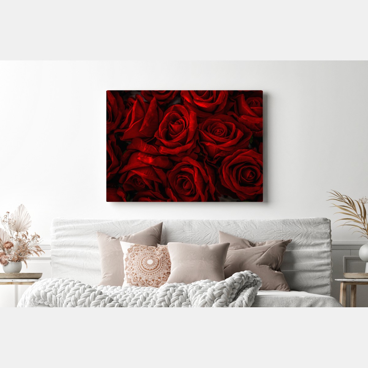 Obraz na płótnie intensywne czerwone róże z bliska – Wallissimo® Obraz na płótnie intensywne czerwone róże z bliska – Wallissimo®