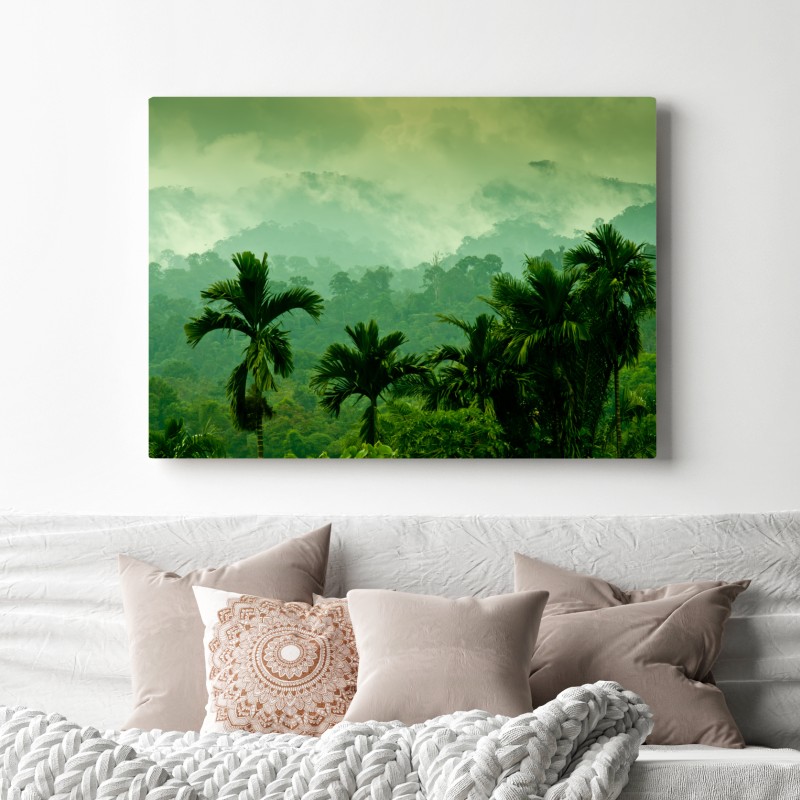 Obraz na płótnie mglista tropikalna dżungla – Wallissimo® Obraz na płótnie mglista tropikalna dżungla – Wallissimo®