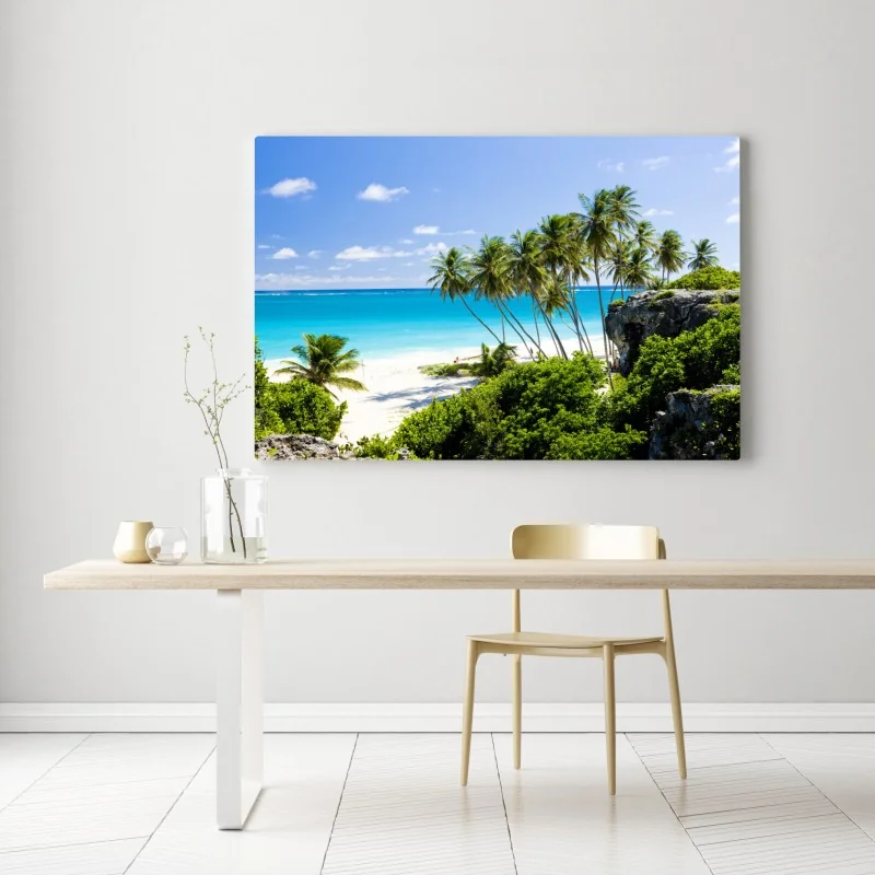 Obraz na płótnie Bottom Bay plaża z palmami, Barbados – Wallissimo® Obraz na płótnie Bottom Bay plaża z palmami, Barbados – Wallissimo®