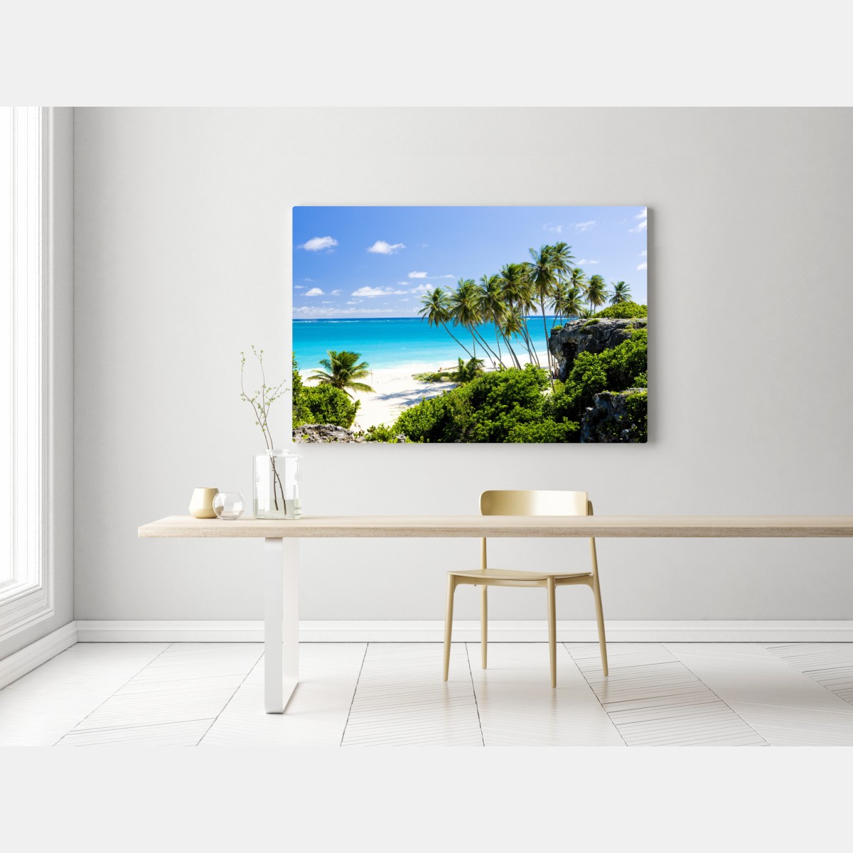 Obraz na płótnie Bottom Bay plaża z palmami, Barbados – Wallissimo® Obraz na płótnie Bottom Bay plaża z palmami, Barbados – Wallissimo®