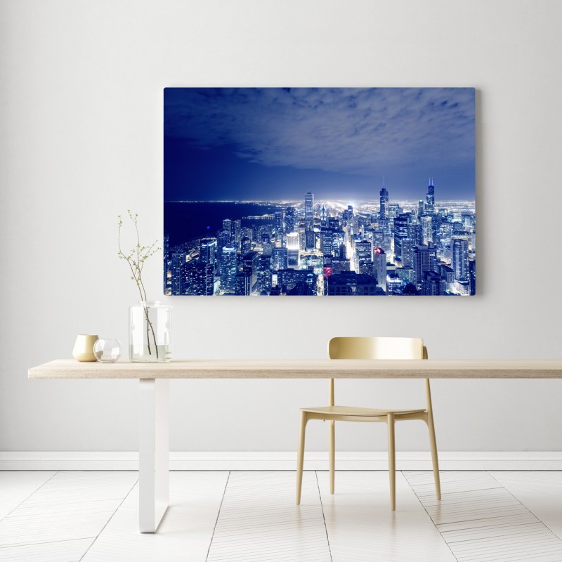 Obraz na płótnie Chicago nocna panorama miasta – Wallissimo® Obraz na płótnie Chicago nocna panorama miasta – Wallissimo®