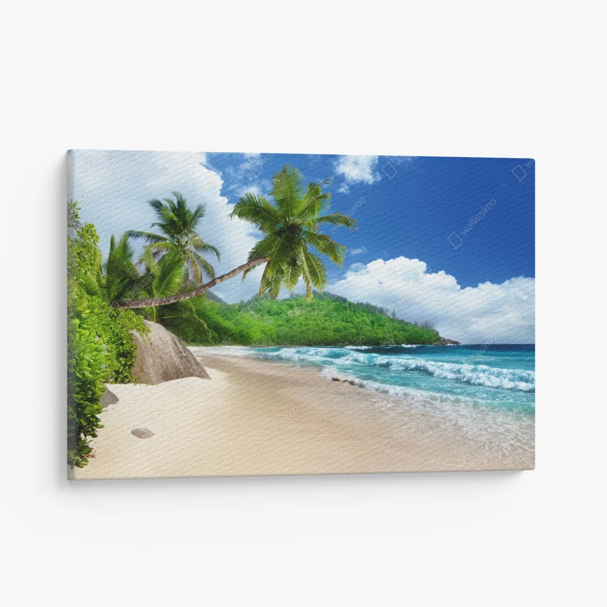 Obraz na płótnie spokojna tropikalna plaża na Mahe, Seszele – Wallissimo® Obraz na płótnie spokojna tropikalna plaża na Mahe, Seszele – Wallissimo®