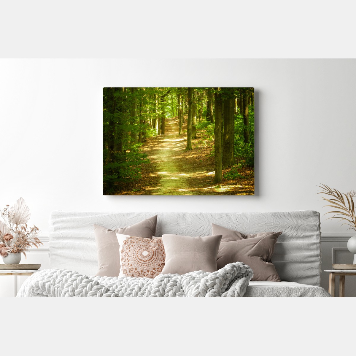 Obraz na płótnie słoneczna leśna ścieżka – Wallissimo® Obraz na płótnie słoneczna leśna ścieżka – Wallissimo®