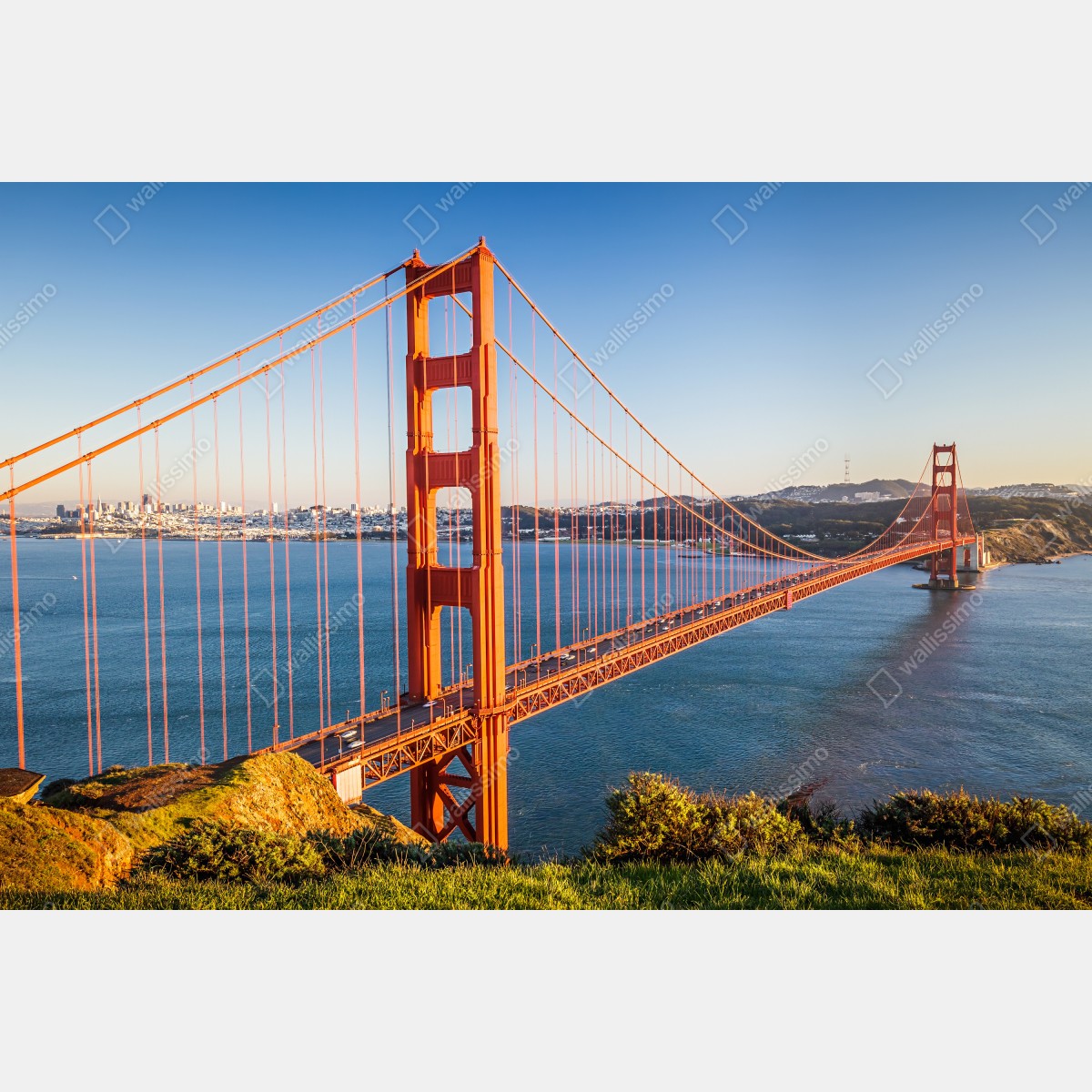 Obraz na płótnie panoramiczny widok na most Golden Gate – Wallissimo® Obraz na płótnie panoramiczny widok na most Golden Gate – Wallissimo®