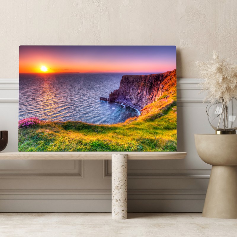 Obraz na płótnie zachód słońca nad skalistymi klifami – Wallissimo® Obraz na płótnie zachód słońca nad skalistymi klifami – Wallissimo®