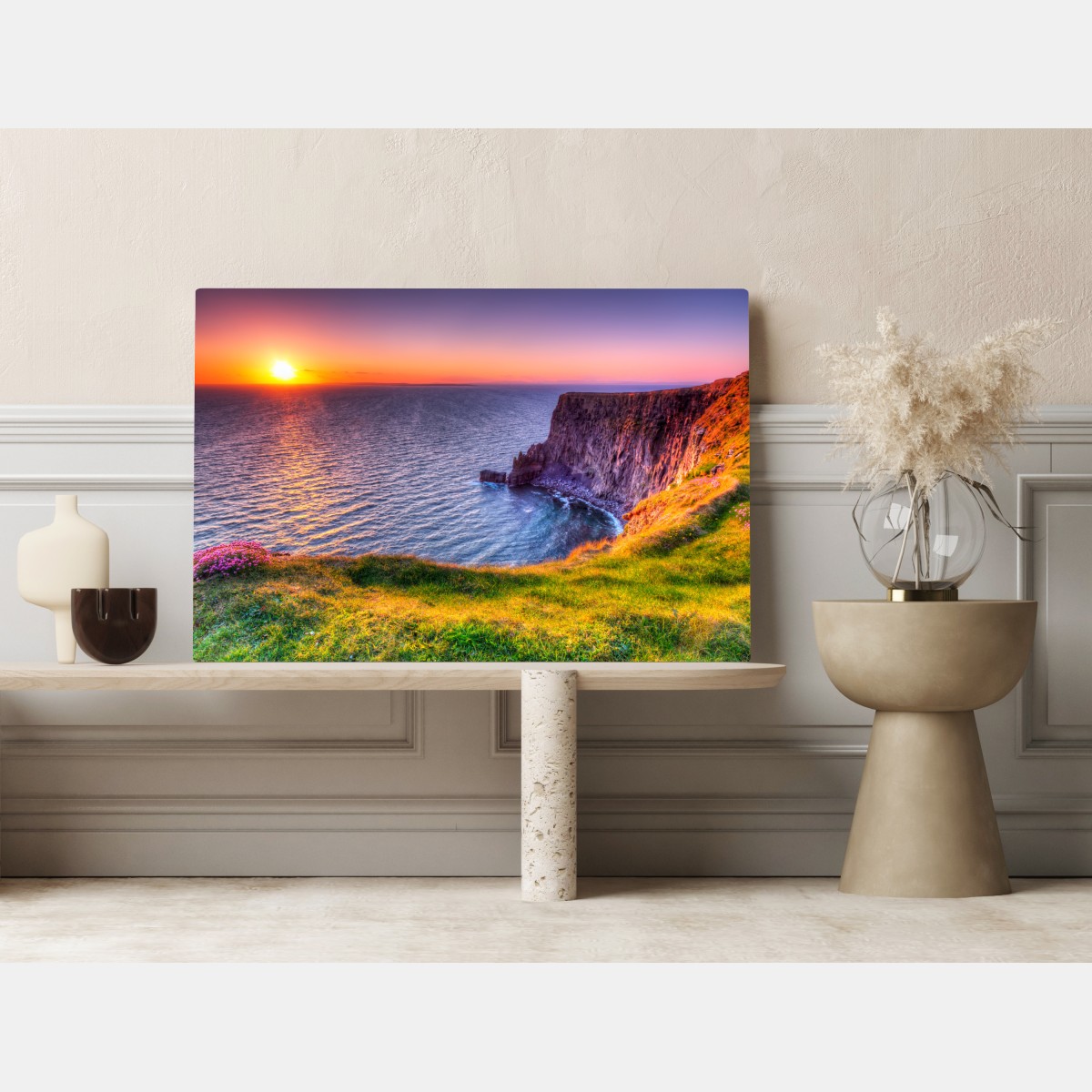 Obraz na płótnie zachód słońca nad skalistymi klifami – Wallissimo® Obraz na płótnie zachód słońca nad skalistymi klifami – Wallissimo®