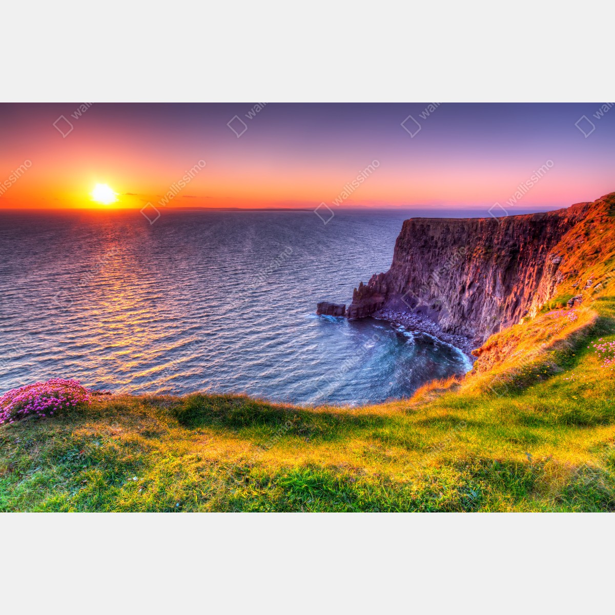 Obraz na płótnie zachód słońca nad skalistymi klifami – Wallissimo® Obraz na płótnie zachód słońca nad skalistymi klifami – Wallissimo®