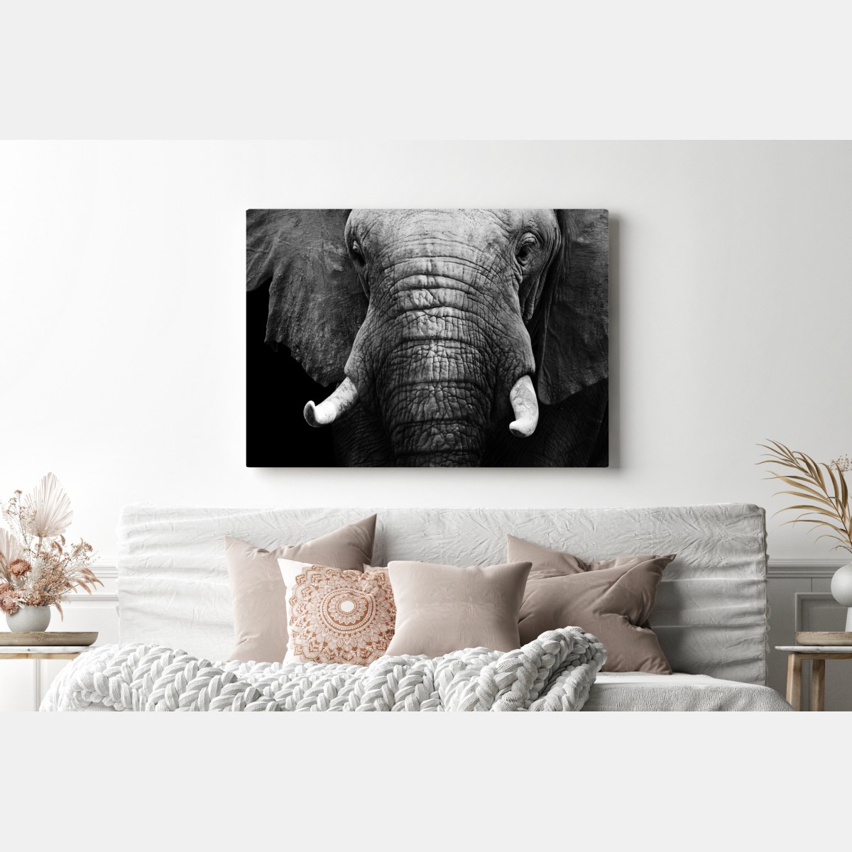 Obraz na płótnie majestatyczne zbliżenie słonia – Wallissimo® Obraz na płótnie majestatyczne zbliżenie słonia – Wallissimo®