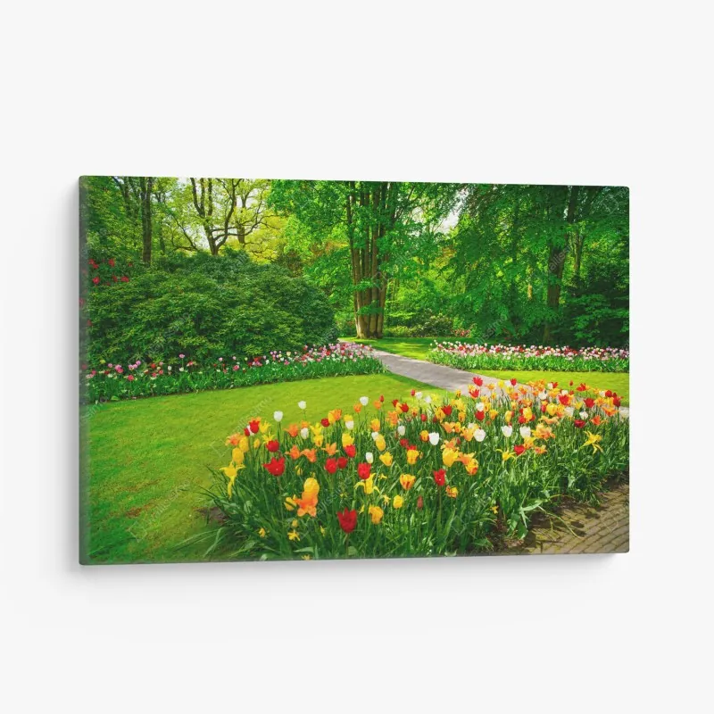 Obraz na płótnie żywy ogród tulipanów w Keukenhof