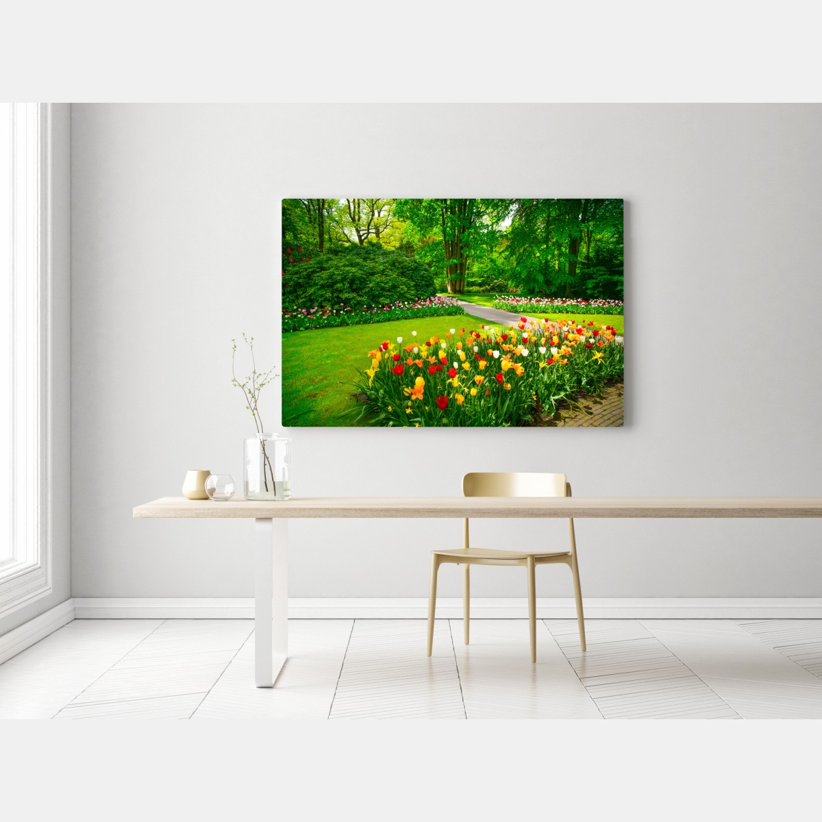 Obraz na płótnie żywy ogród tulipanów w Keukenhof – Wallissimo® Obraz na płótnie żywy ogród tulipanów w Keukenhof – Wallissimo®