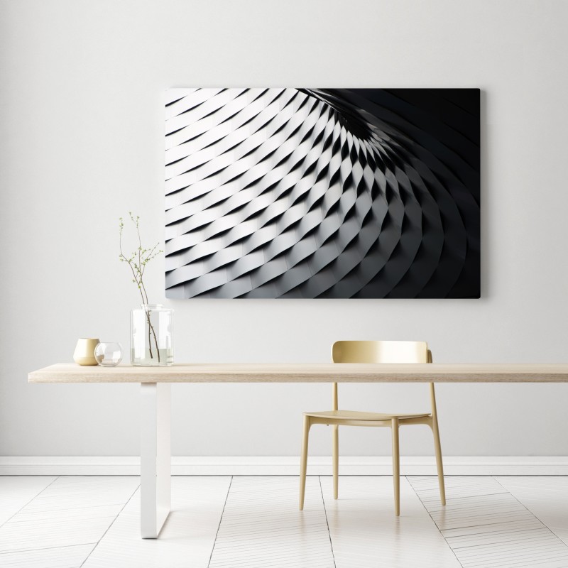 Obraz na płótnie monochromatyczny geometryczny wzór z metalu – Wallissimo® Obraz na płótnie monochromatyczny geometryczny wzór z metalu – Wallissimo®