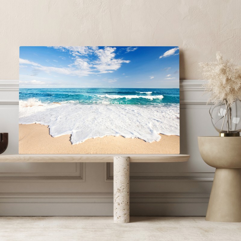 Obraz na płótnie turkusowe fale na piaszczystej plaży – Wallissimo® Obraz na płótnie turkusowe fale na piaszczystej plaży – Wallissimo®