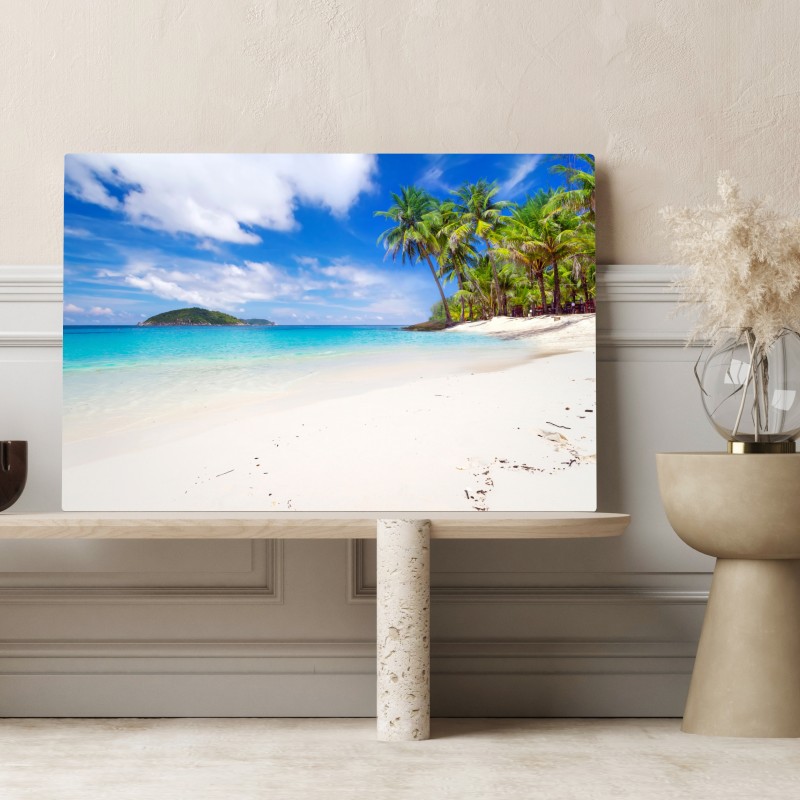 Obraz na płótnie tropikalna turkusowa plaża – Wallissimo® Obraz na płótnie tropikalna turkusowa plaża – Wallissimo®