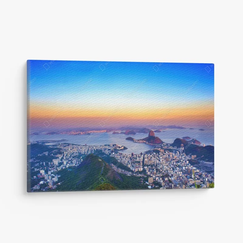 Obraz na płótnie panorama Rio de Janeiro o zachodzie słońca