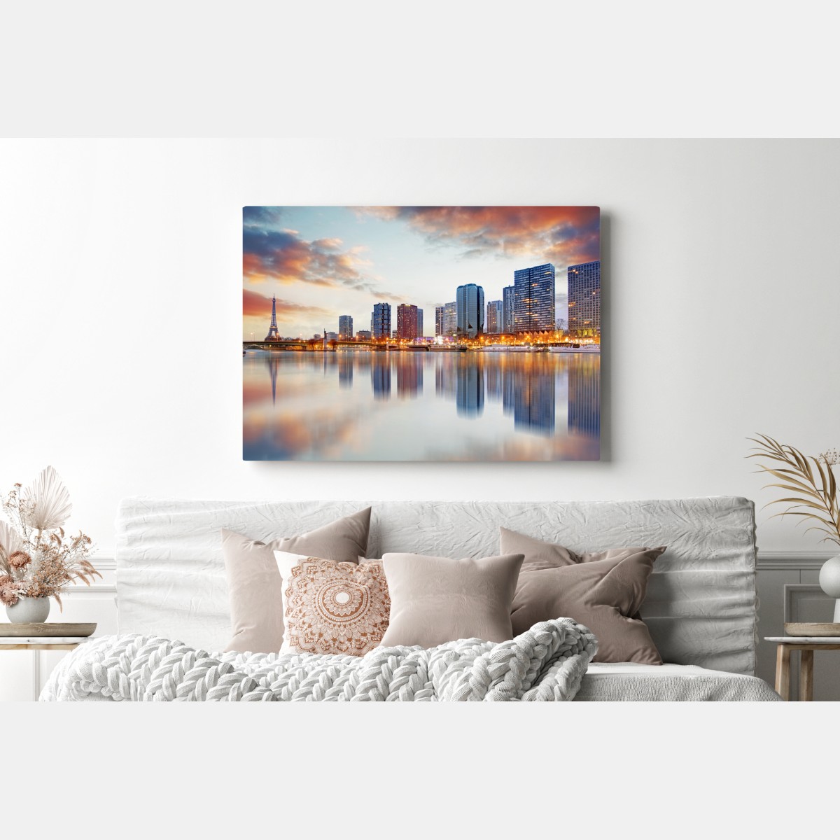 Obraz na płótnie panorama Paryża o zachodzie z Wieżą Eiffla – Wallissimo® Obraz na płótnie panorama Paryża o zachodzie z Wieżą Eiffla – Wallissimo®