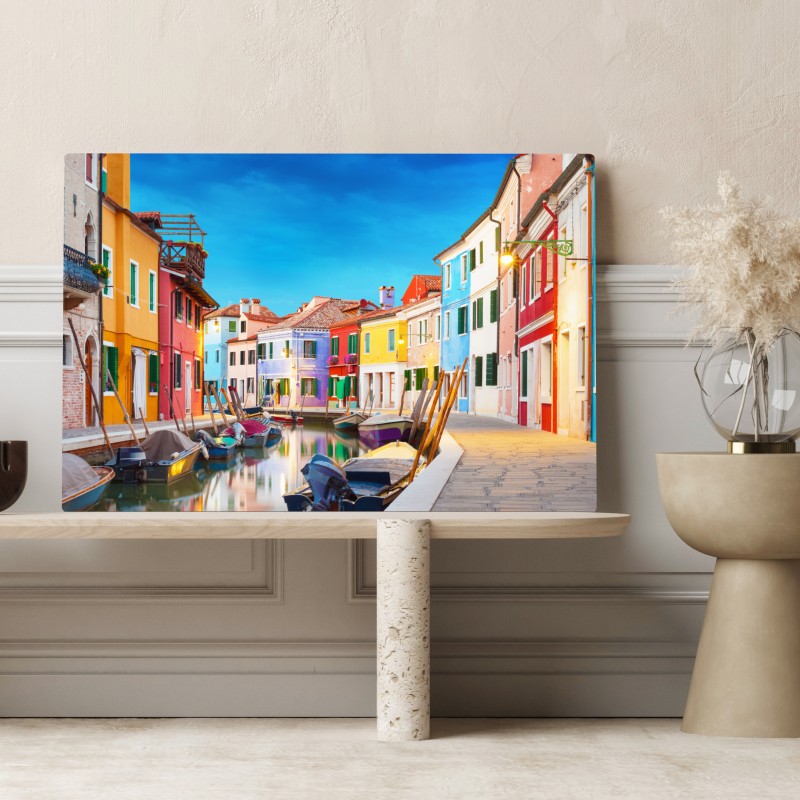 Obraz na płótnie kolorowe domy w Burano, Wenecja – Wallissimo® Obraz na płótnie kolorowe domy w Burano, Wenecja – Wallissimo®