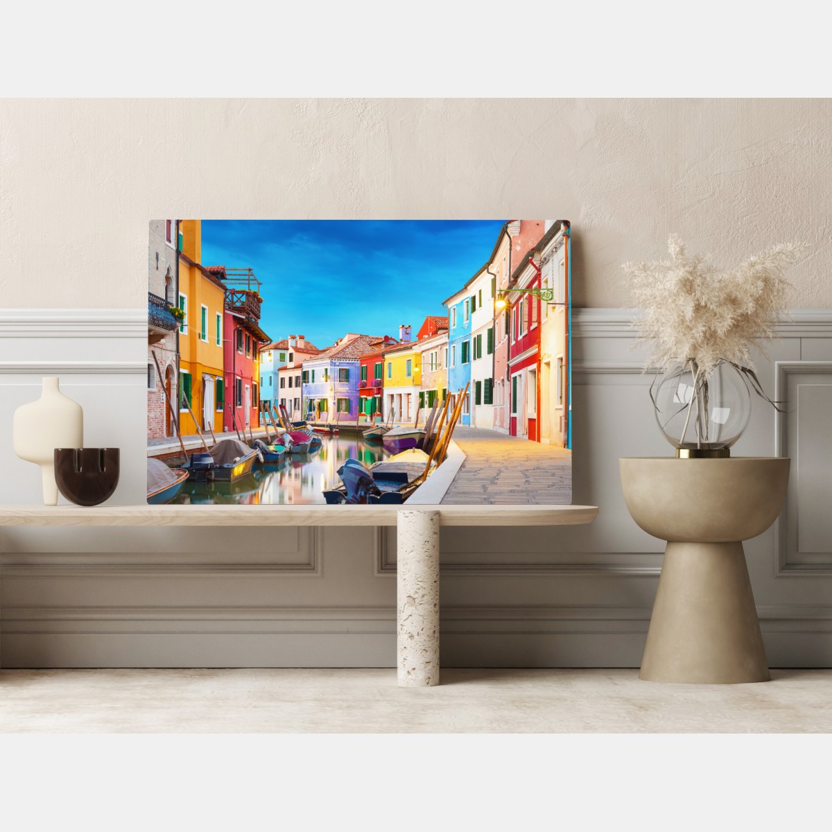 Obraz na płótnie kolorowe domy w Burano, Wenecja – Wallissimo® Obraz na płótnie kolorowe domy w Burano, Wenecja – Wallissimo®