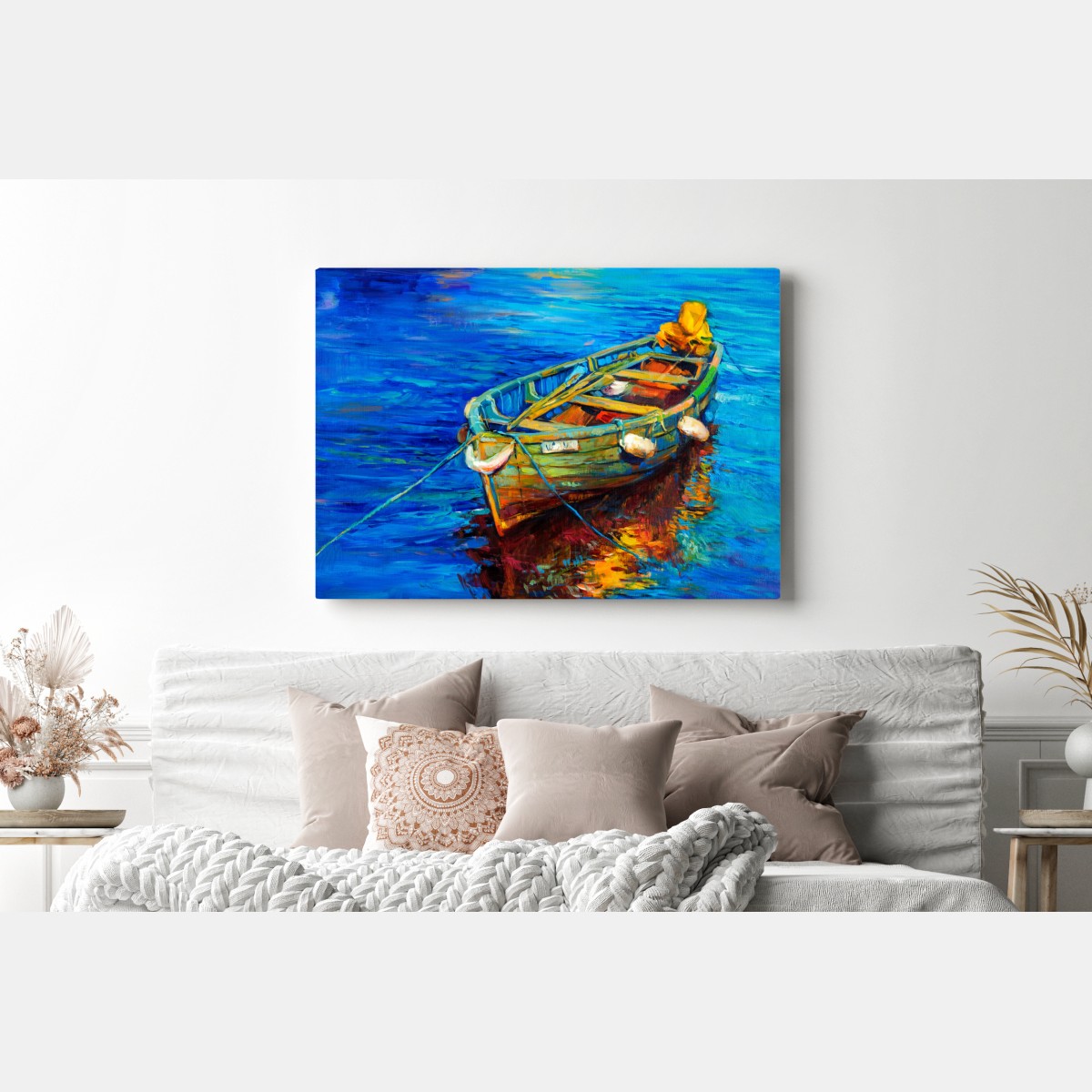 Obraz na płótnie łódź o zachodzie słońca – Wallissimo® Obraz na płótnie łódź o zachodzie słońca – Wallissimo®