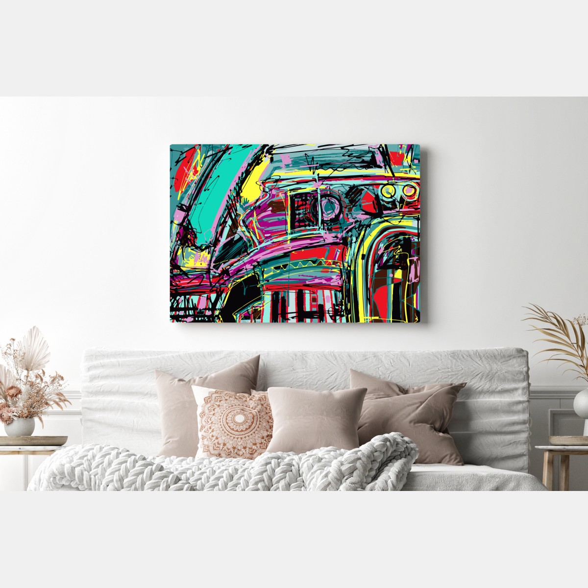 Obraz na płótnie żywa turkusowa abstrakcyjna kompozycja samochodowa – Wallissimo® Obraz na płótnie żywa turkusowa abstrakcyjna kompozycja samochodowa – Wallissimo®