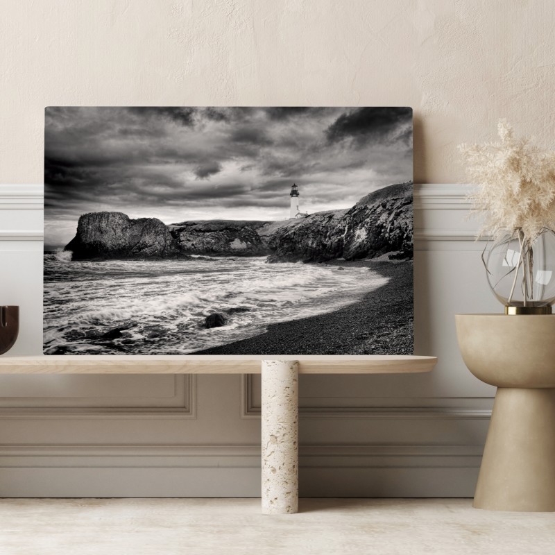Obraz na płótnie latarnia morska Yaquina Bay na burzliwym wybrzeżu – Wallissimo® Obraz na płótnie latarnia morska Yaquina Bay na burzliwym wybrzeżu – Wallissimo®