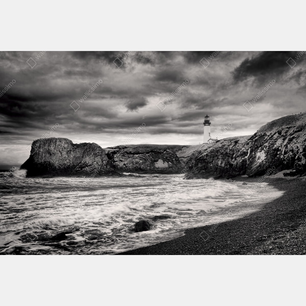 Obraz na płótnie latarnia morska Yaquina Bay na burzliwym wybrzeżu – Wallissimo® Obraz na płótnie latarnia morska Yaquina Bay na burzliwym wybrzeżu – Wallissimo®