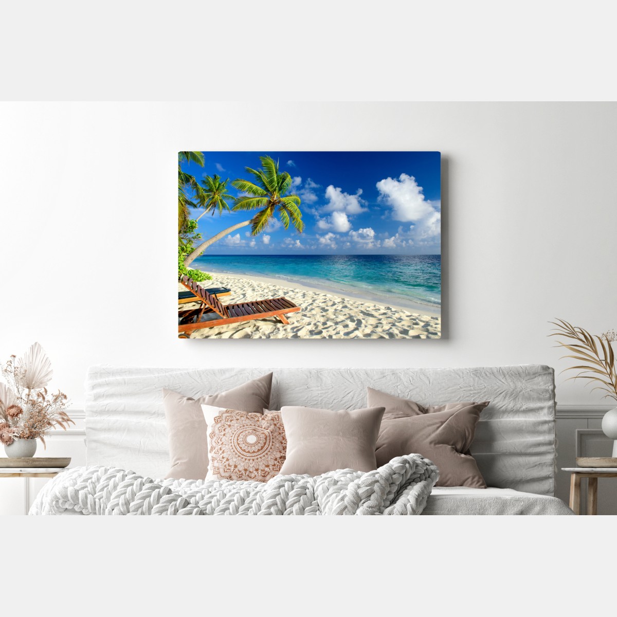 Obraz na płótnie tropikalna plaża na Malediwach – Wallissimo® Obraz na płótnie tropikalna plaża na Malediwach – Wallissimo®