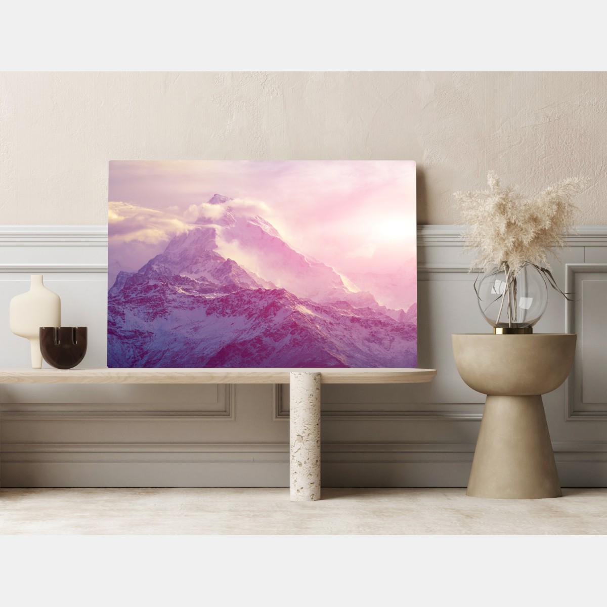 Obraz na płótnie pastelowy wschód słońca nad górami – Wallissimo® Obraz na płótnie pastelowy wschód słońca nad górami – Wallissimo®