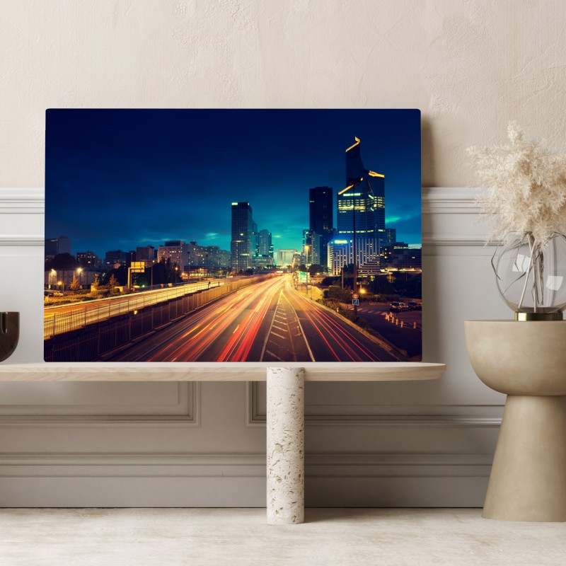Obraz na płótnie La Défense panorama miasta o zmierzchu – Wallissimo® Obraz na płótnie La Défense panorama miasta o zmierzchu – Wallissimo®