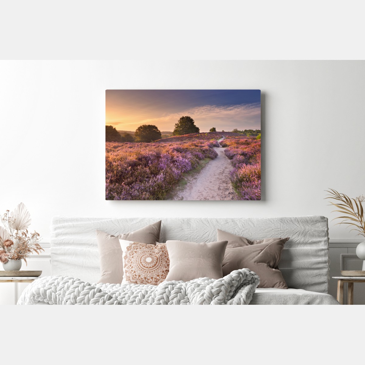 Obraz na płótnie Posbank o świcie nad wrzosowiskiem – Wallissimo® Obraz na płótnie Posbank o świcie nad wrzosowiskiem – Wallissimo®
