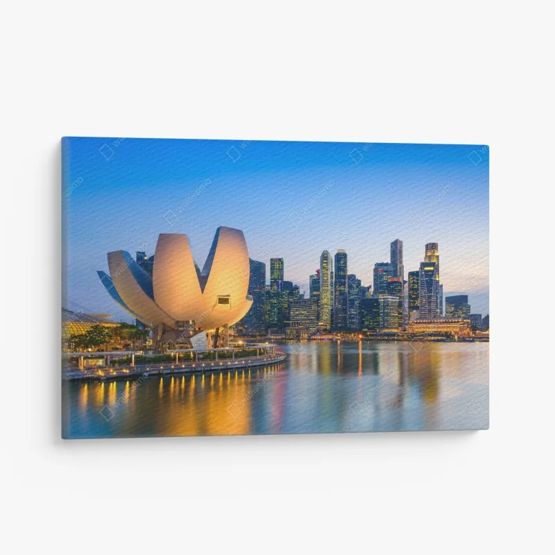 Obraz na płótnie Singapur panorama miasta o zmierzchu