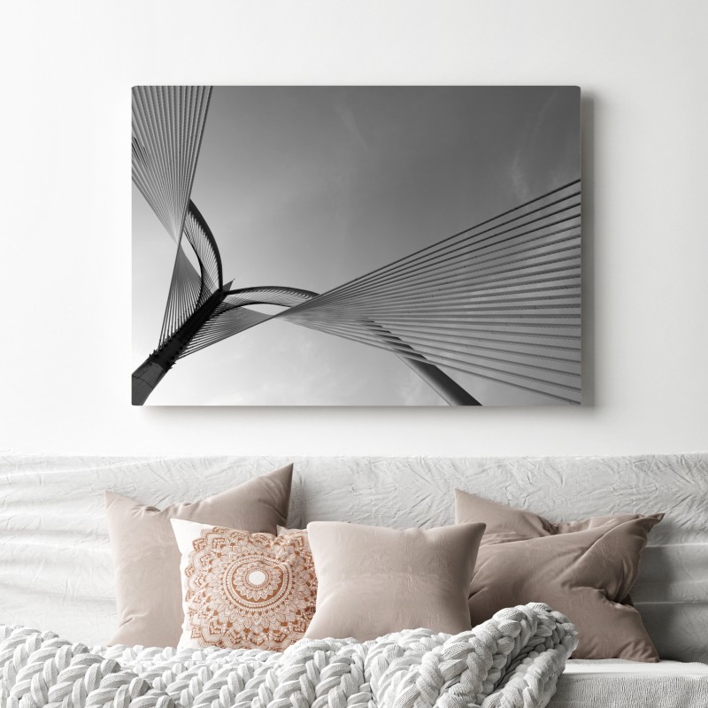 Obraz na płótnie monochromatyczny most i geometryczne linie – Wallissimo® Obraz na płótnie monochromatyczny most i geometryczne linie – Wallissimo®