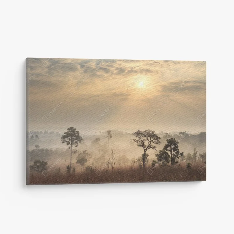 Obraz na płótnie jesienna ścieżka leśna w złotych liściach – Wallissimo®