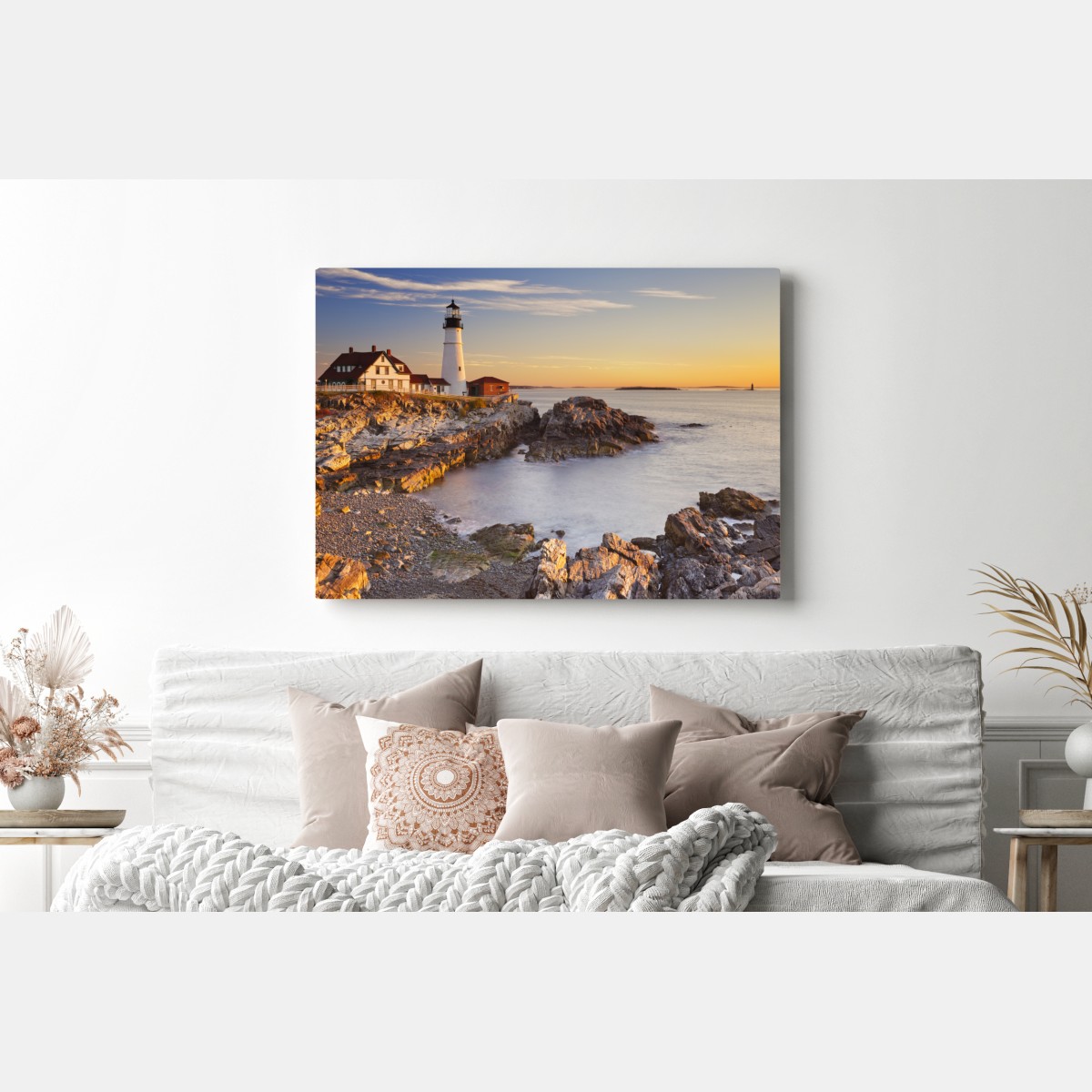 Obraz na płótnie Portland Head latarnia morska o wschodzie słońca – Wallissimo® Obraz na płótnie Portland Head latarnia morska o wschodzie słońca – Wallissimo®