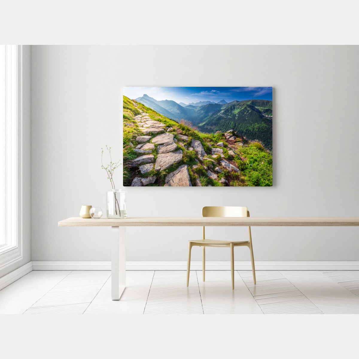 Obraz na płótnie wschód słońca nad szlakiem w Tatrach – Wallissimo® Obraz na płótnie wschód słońca nad szlakiem w Tatrach – Wallissimo®