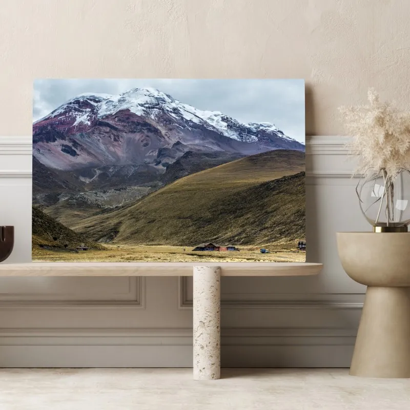 Obraz na płótnie majestatyczna zaśnieżona dolina górska – Wallissimo® Obraz na płótnie majestatyczna zaśnieżona dolina górska – Wallissimo®