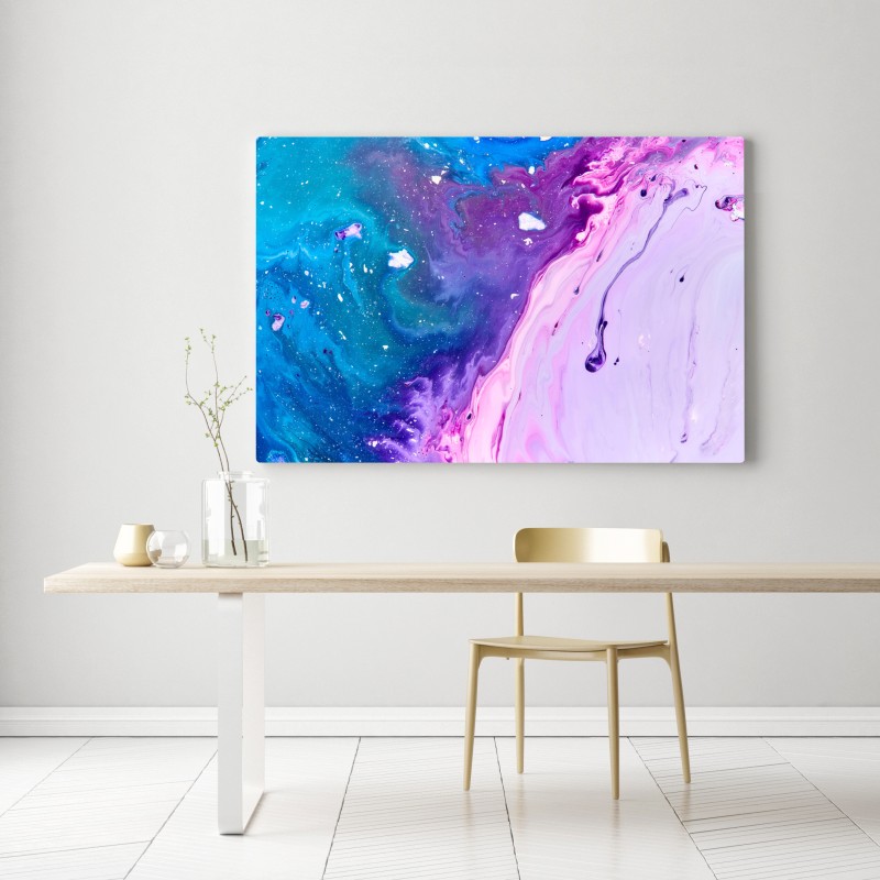 Obraz na płótnie żywa niebiesko-fioletowa abstrakcja akrylowa – Wallissimo® Obraz na płótnie żywa niebiesko-fioletowa abstrakcja akrylowa – Wallissimo®