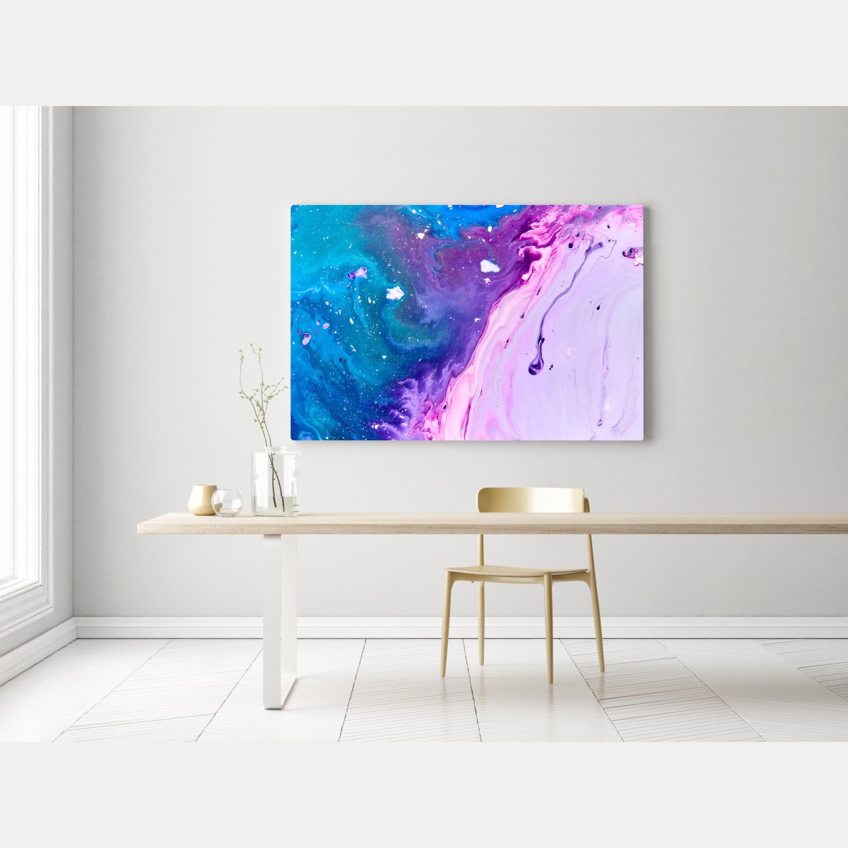 Obraz na płótnie żywa niebiesko-fioletowa abstrakcja akrylowa – Wallissimo® Obraz na płótnie żywa niebiesko-fioletowa abstrakcja akrylowa – Wallissimo®