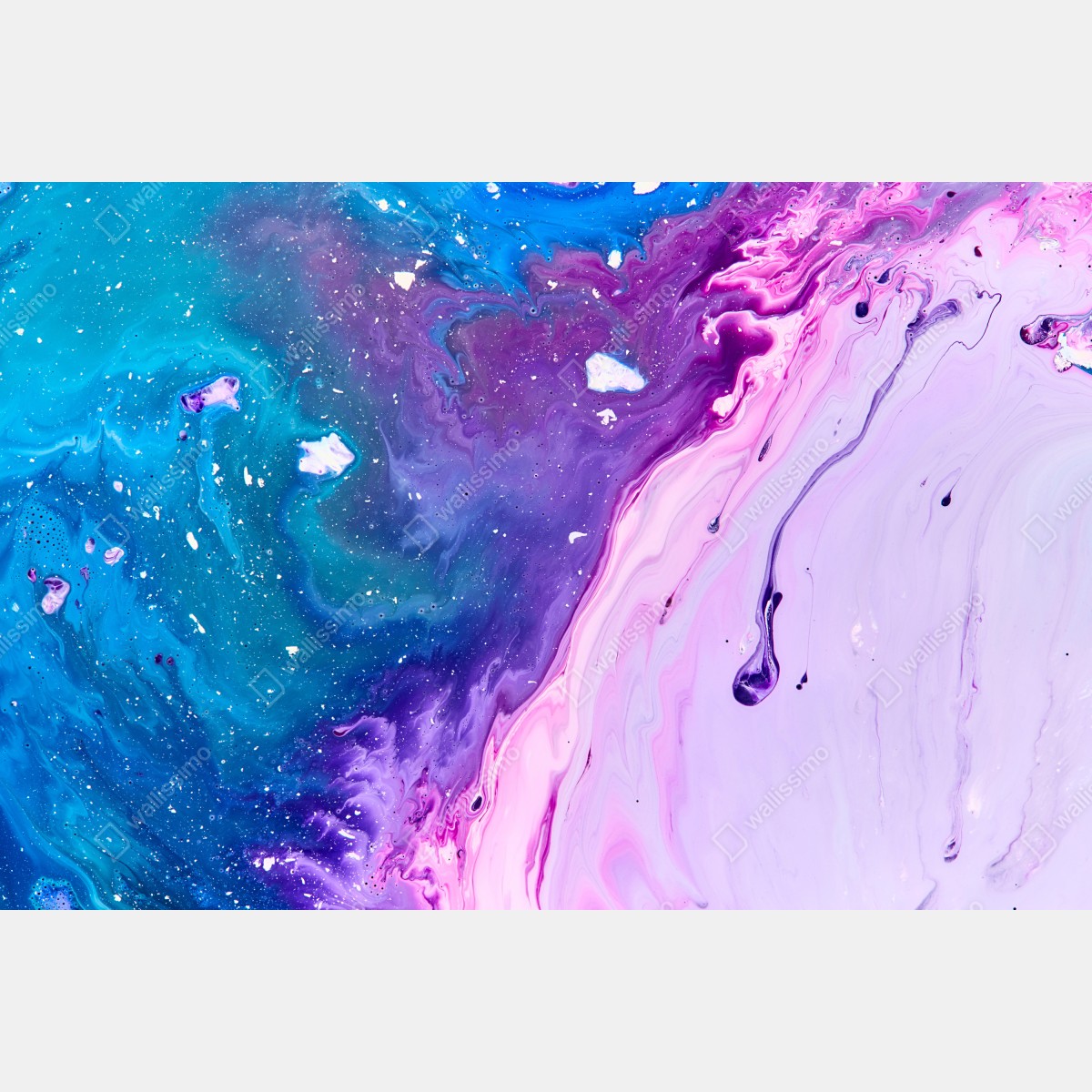 Obraz na płótnie żywa niebiesko-fioletowa abstrakcja akrylowa – Wallissimo® Obraz na płótnie żywa niebiesko-fioletowa abstrakcja akrylowa – Wallissimo®