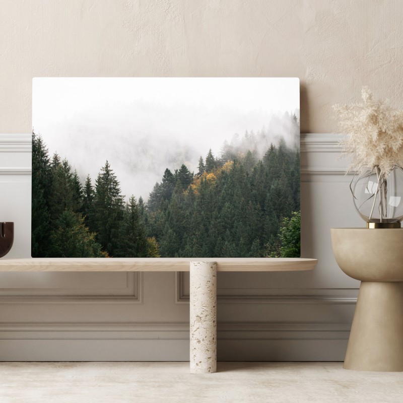 Obraz na płótnie mglisty górski las – Wallissimo® Obraz na płótnie mglisty górski las – Wallissimo®
