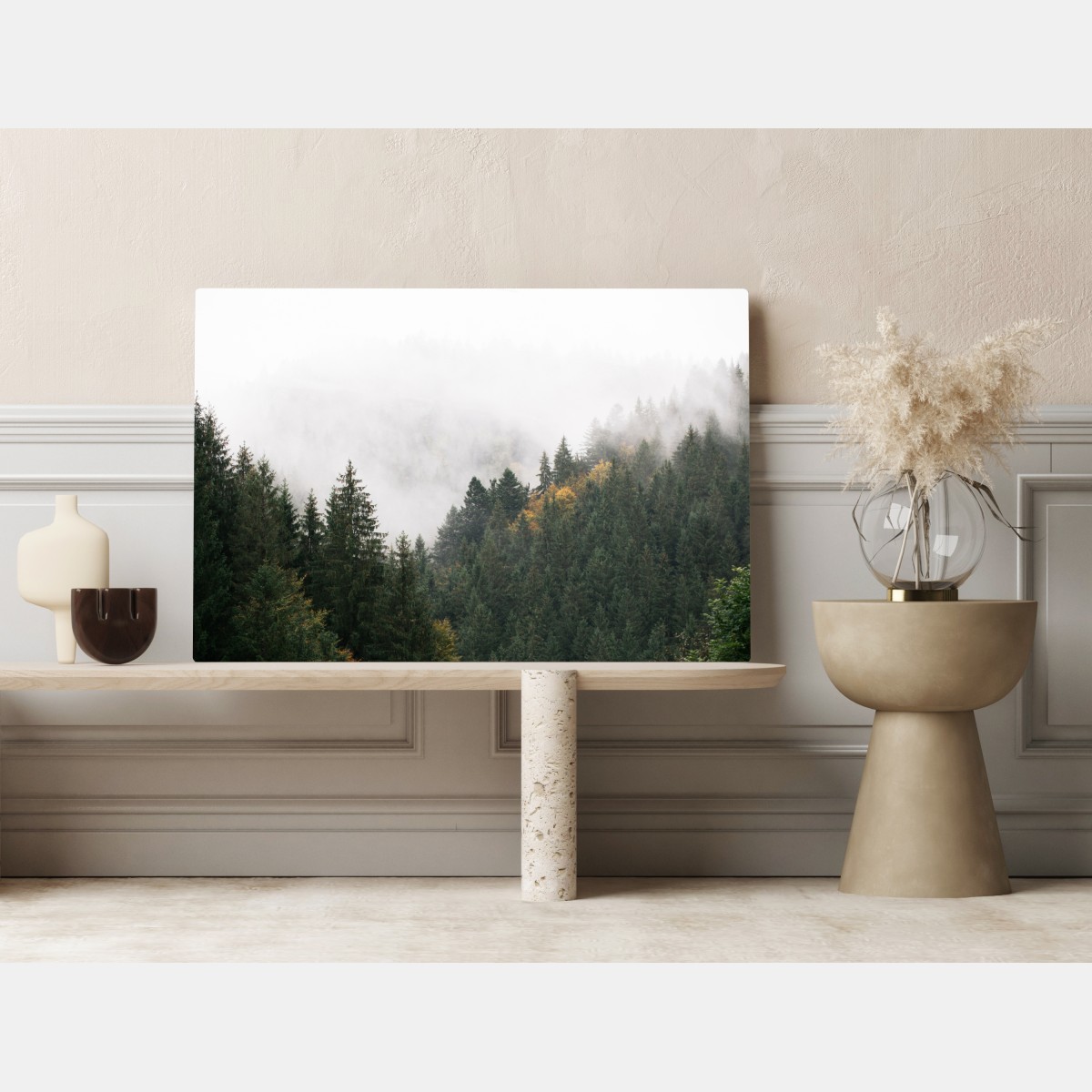 Obraz na płótnie mglisty górski las – Wallissimo® Obraz na płótnie mglisty górski las – Wallissimo®