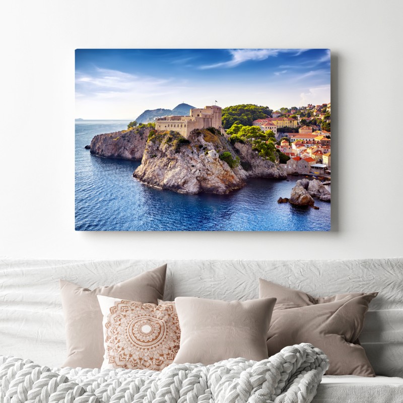 Obraz na płótnie Dubrownik widok na nadmorską fortecę – Wallissimo® Obraz na płótnie Dubrownik widok na nadmorską fortecę – Wallissimo®