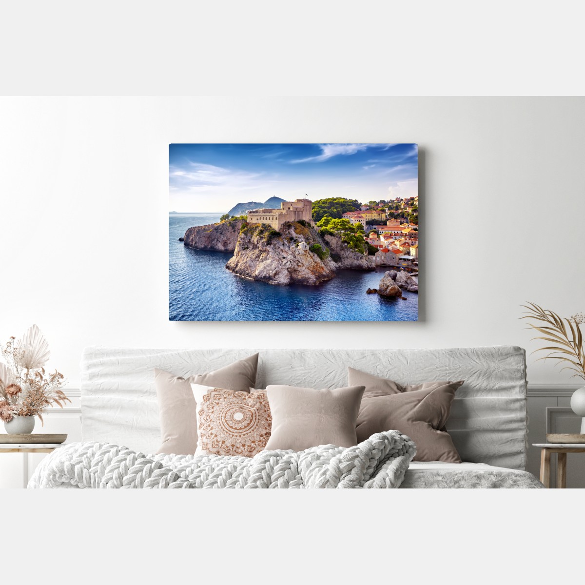 Obraz na płótnie Dubrownik widok na nadmorską fortecę – Wallissimo® Obraz na płótnie Dubrownik widok na nadmorską fortecę – Wallissimo®
