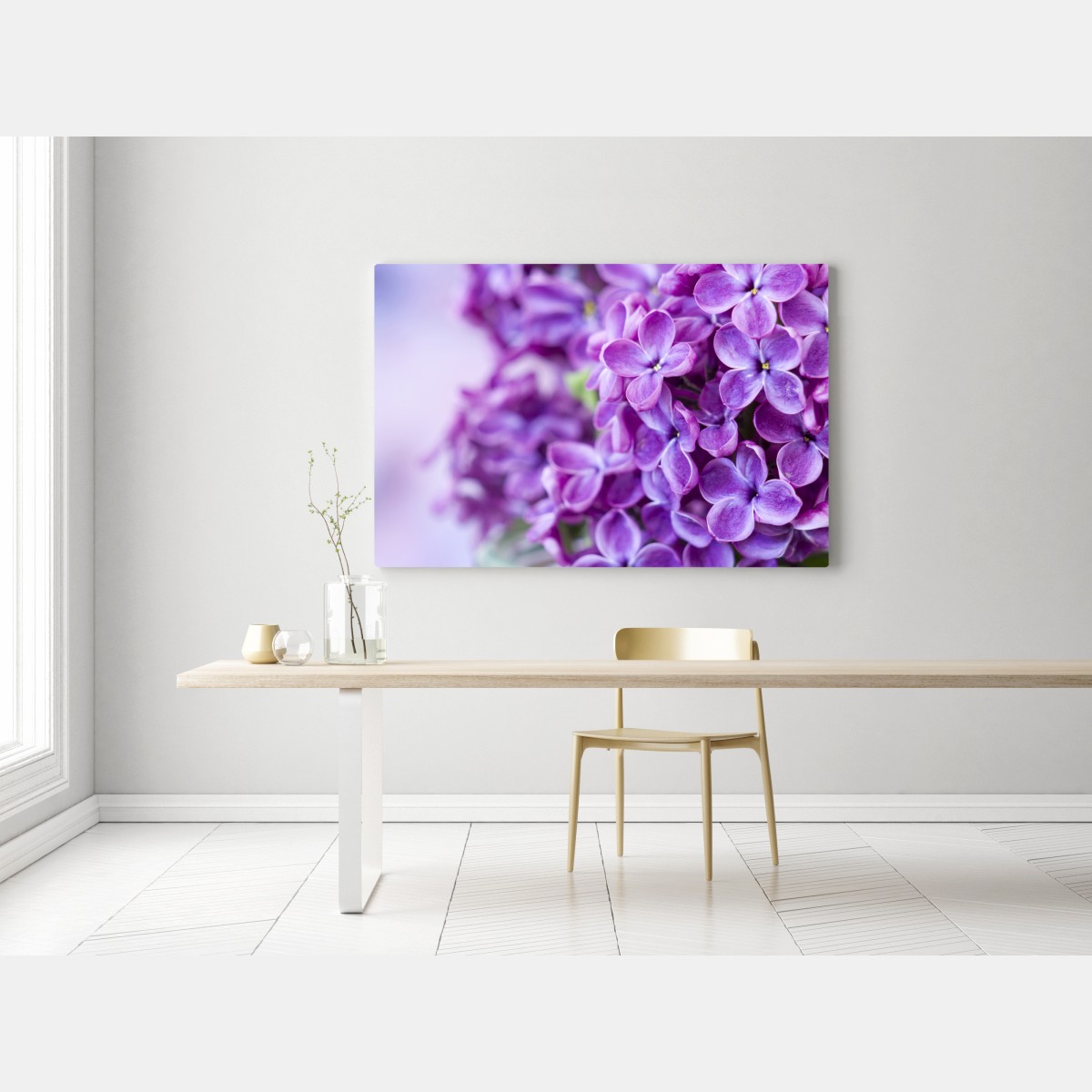 Obraz na płótnie fioletowe kwiaty lilaka zbliżenie – Wallissimo® Obraz na płótnie fioletowe kwiaty lilaka zbliżenie – Wallissimo®