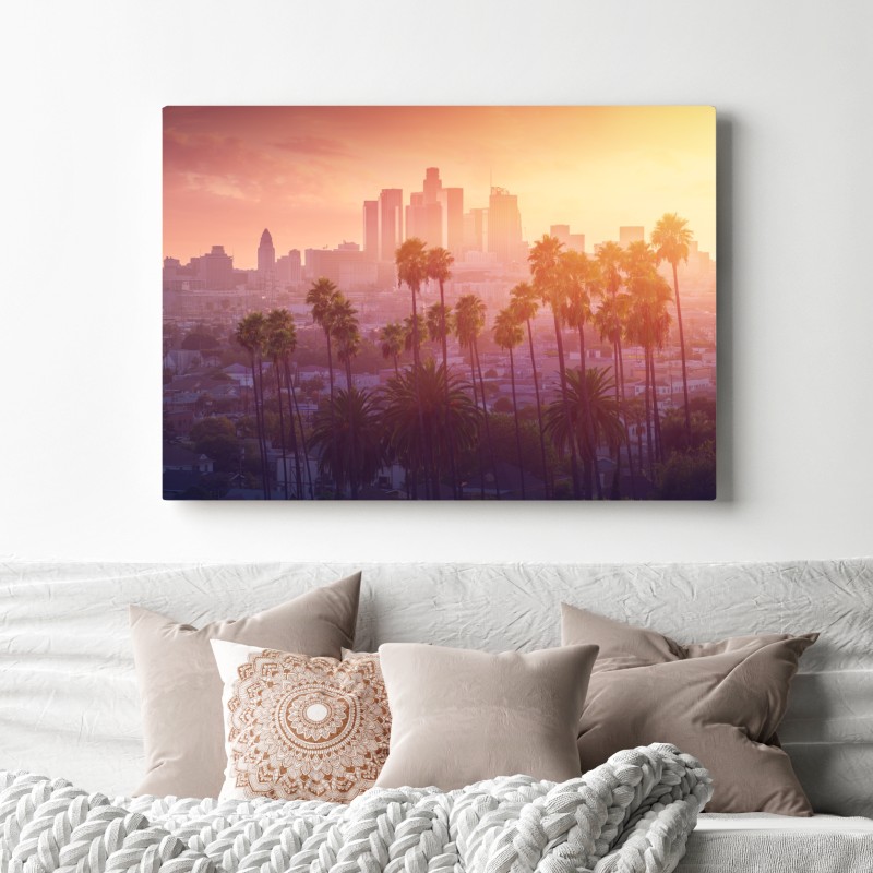 Obraz na płótnie Los Angeles złoty zachód słońca nad miastem – Wallissimo® Obraz na płótnie Los Angeles złoty zachód słońca nad miastem – Wallissimo®