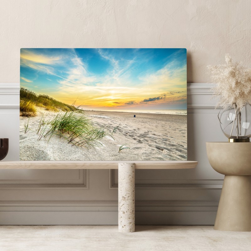 Obraz na płótnie zachód słońca nad spokojnymi wydmami – Wallissimo® Obraz na płótnie zachód słońca nad spokojnymi wydmami – Wallissimo®
