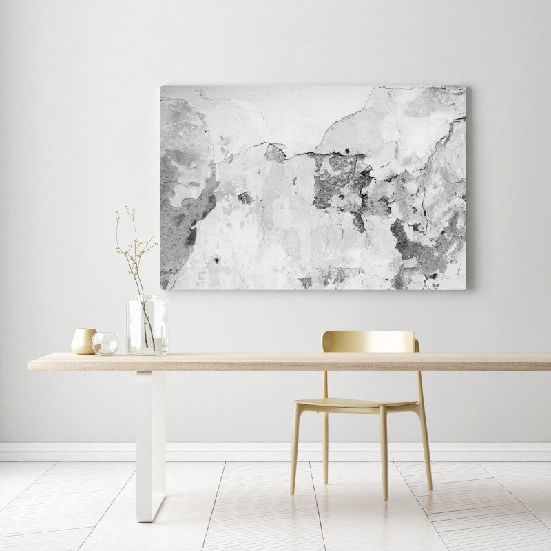 Obraz na płótnie postarzony tynk na ścianie w odcieniach szarości – Wallissimo® Obraz na płótnie postarzony tynk na ścianie w odcieniach szarości – Wallissimo®